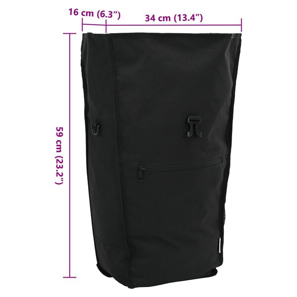 vidaXL Geantă pentru bicicletă pentru suport de bicicletă 20L Neagră 34x16x59 cm
