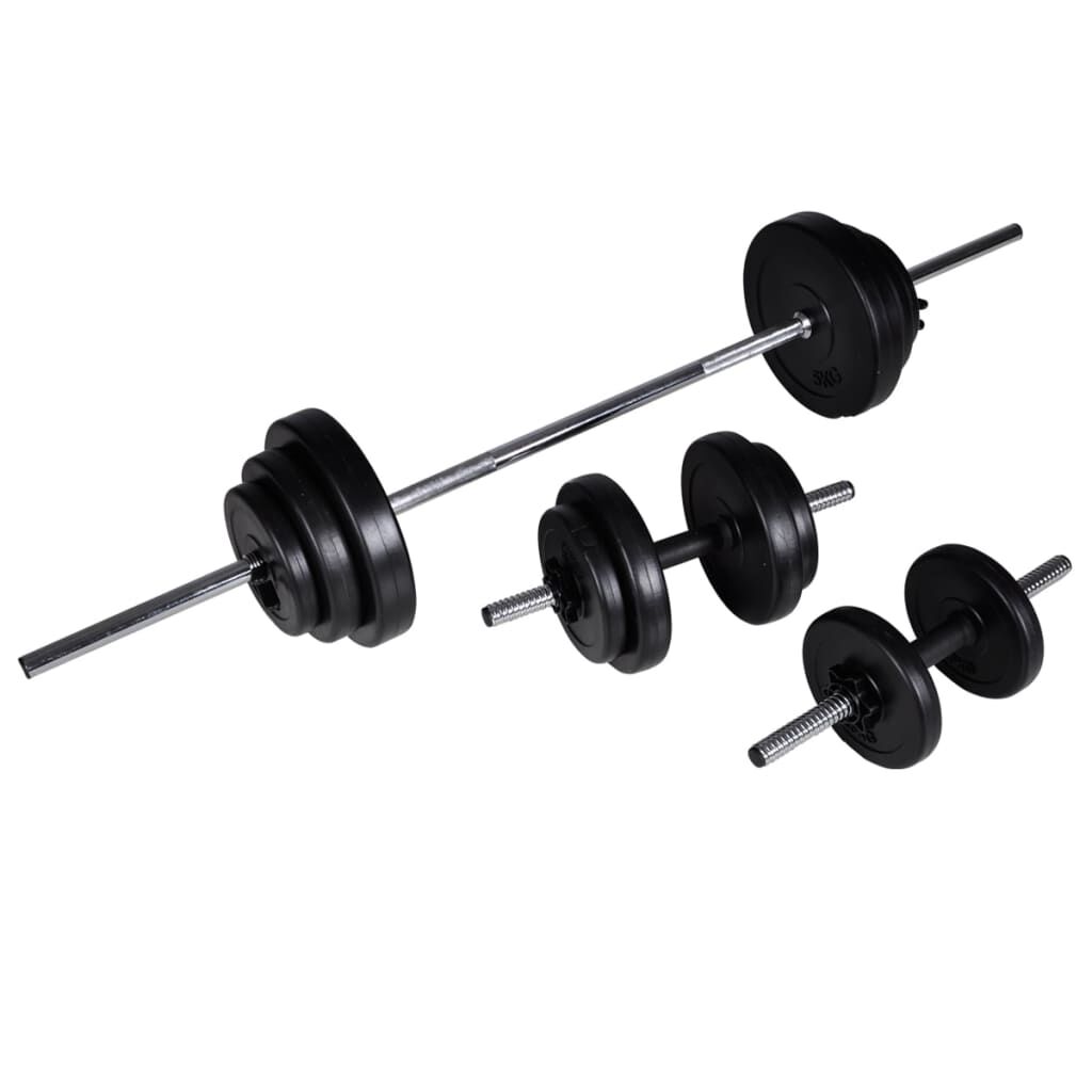vidaXL Turn de forță montat pe perete cu set haltere & gantere 30,5 kg