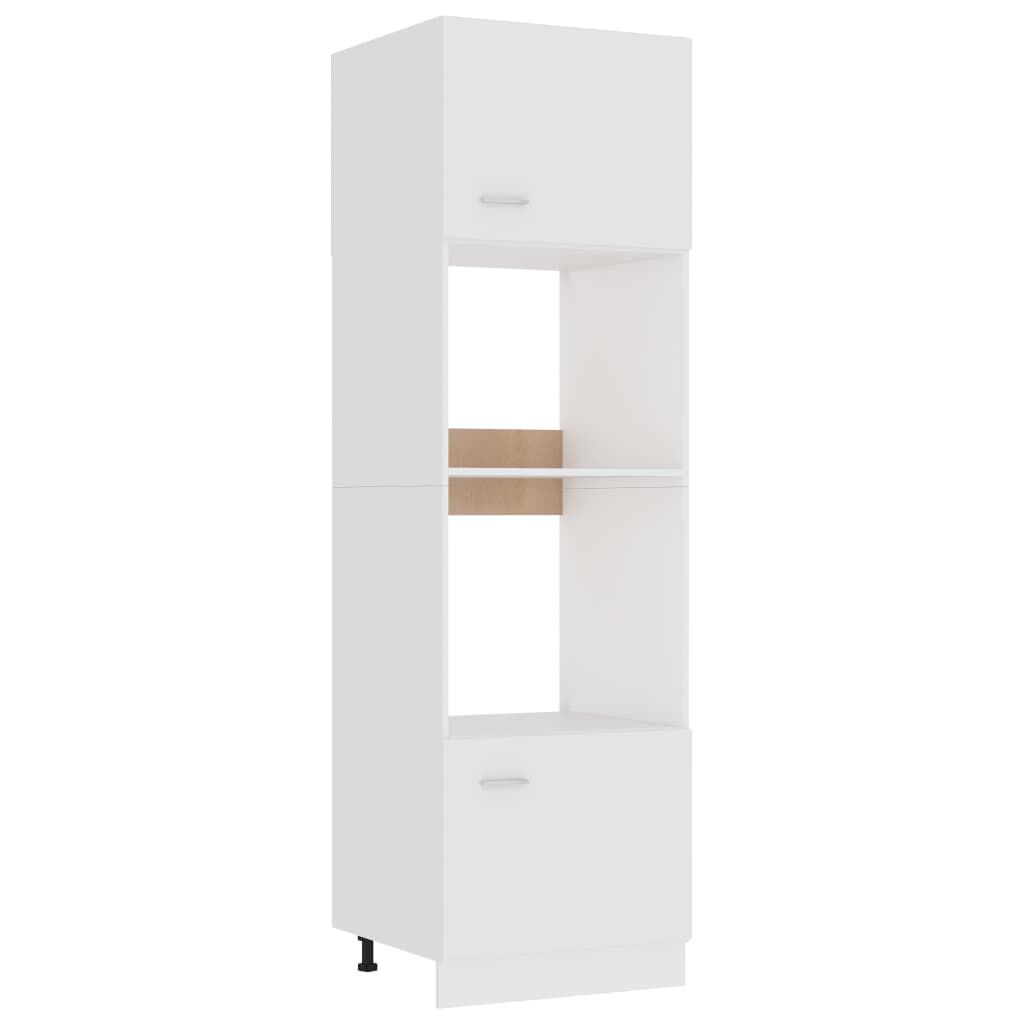 vidaXL Dulap cuptor microunde “Lyon”, alb, 60 x 57 x 207 cm