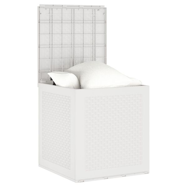 vidaXL Cutie de Depozitare Grădină Alb 55x53x57 cm PP