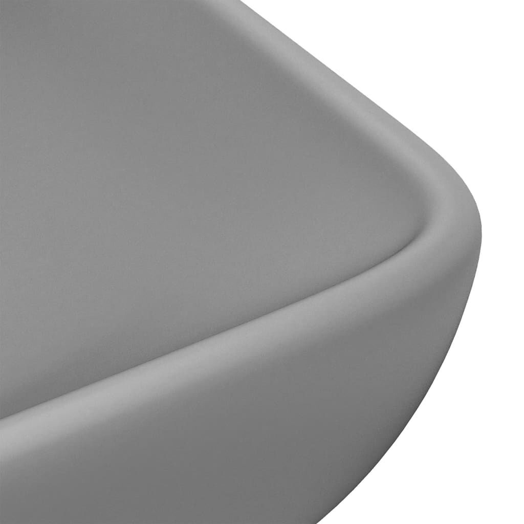 vidaXL Chiuvetă dreptunghiulară lux gri deschis mat 71x38 cm ceramică