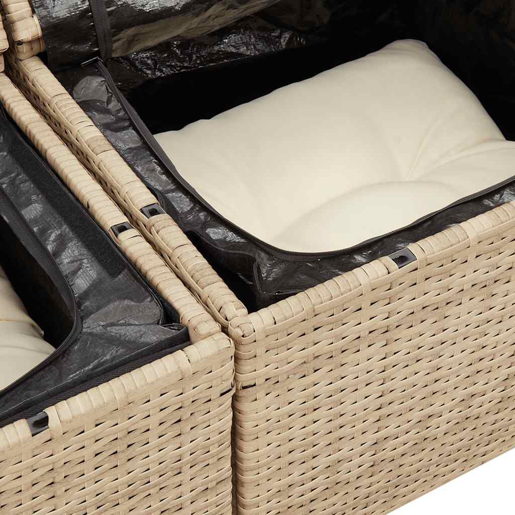 vidaXL Set canapele grădină cu perne 8 piese bej poliratan/lemn acacia