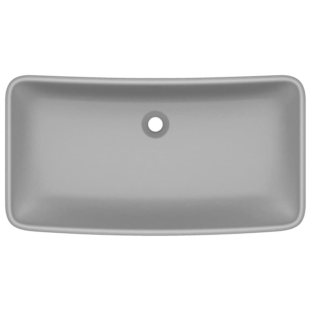 vidaXL Chiuvetă dreptunghiulară lux gri deschis mat 71x38 cm ceramică