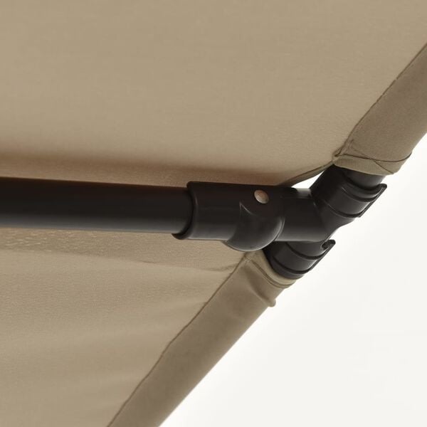 vidaXL Umbrelă de soare de grădină, stâlp aluminiu, taupe, 180x110 cm