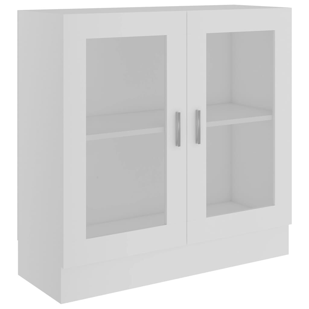 vidaXL Dulap cu vitrină, alb, 82,5 x 30,5 x 80 cm, lemn prelucrat