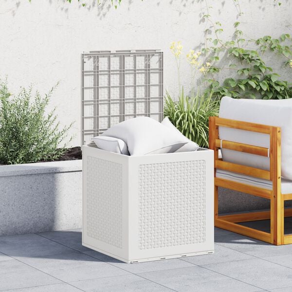 vidaXL Cutie de Depozitare Grădină Alb 55x53x57 cm PP