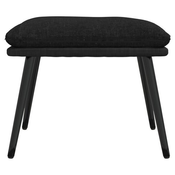 vidaXL Taburet, negru, 45x29,5x35 cm, textil & piele ecologică