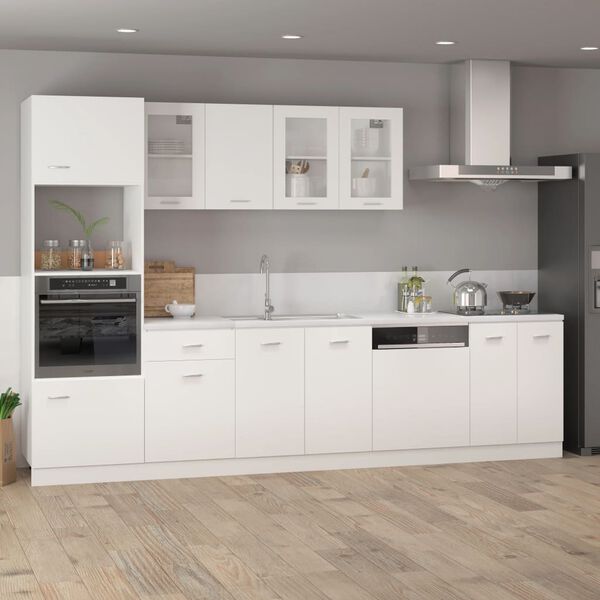 vidaXL Dulap cuptor microunde “Lyon”, alb, 60 x 57 x 207 cm