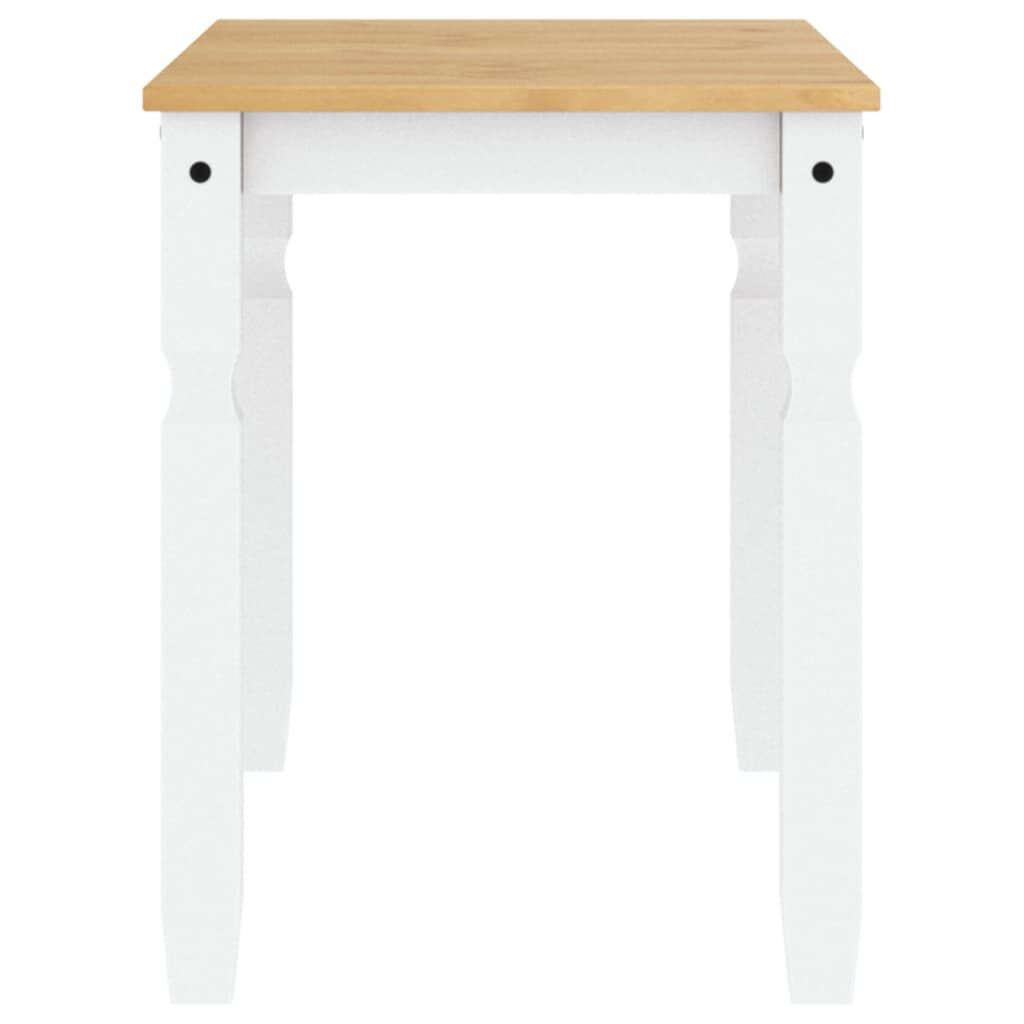 vidaXL Masă de sufragerie "Corona", alb 112x60x75 cm lemn masiv de pin