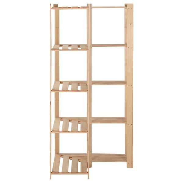 vidaXL Raft depozitare de colț 5 niveluri, 82,5x82,5x170 cm, lemn pin