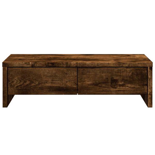vidaXL Suport monitor cu sertare, stejar fumuriu, 50x27x15 cm, lemn