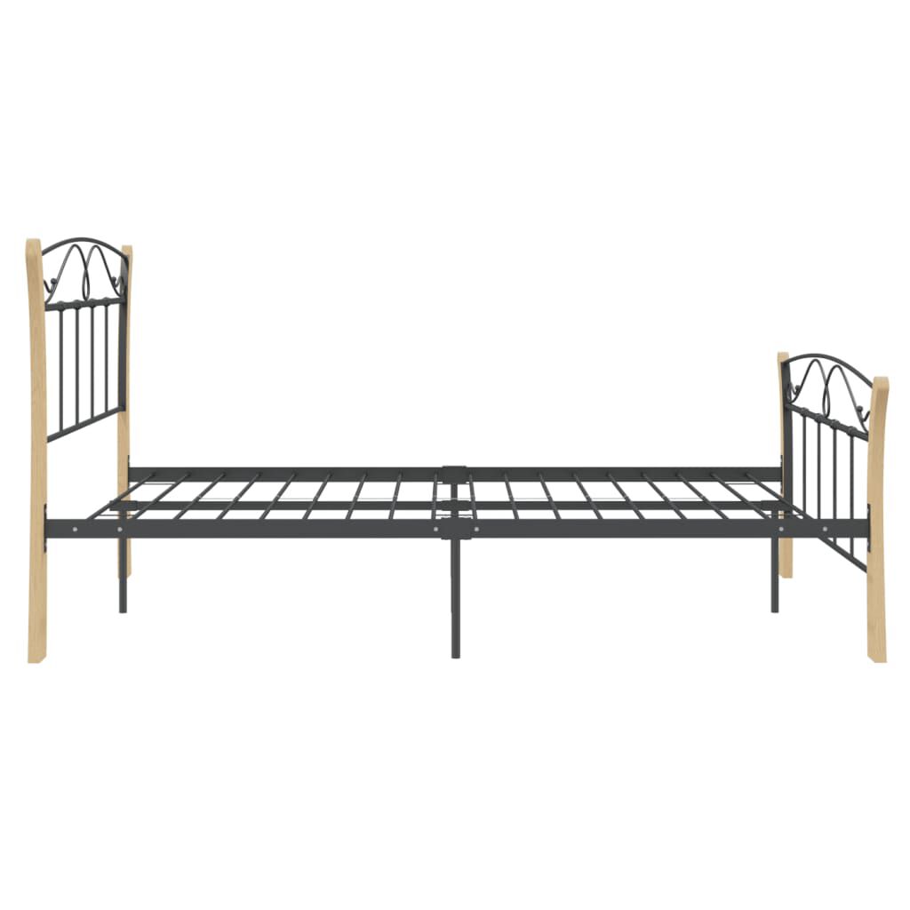 vidaXL Cadru de pat, negru, 120 x 200 cm, metal