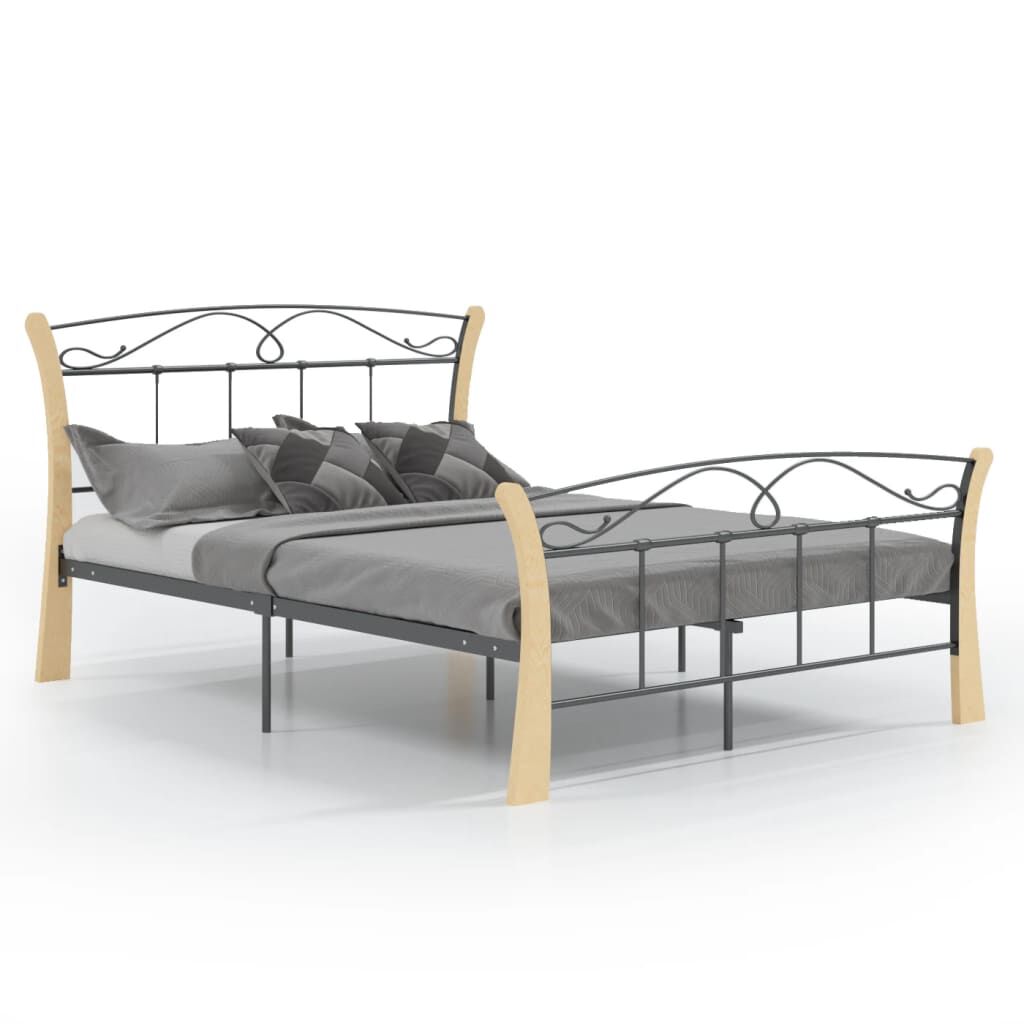 vidaXL Cadru de pat, negru, 120 x 200 cm, metal