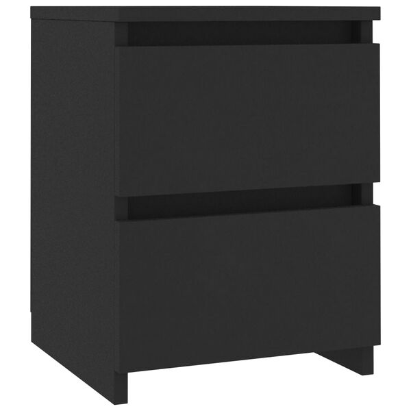 vidaXL Noptiere, 2 buc., negru, 30x30x40 cm, lemn prelucrat