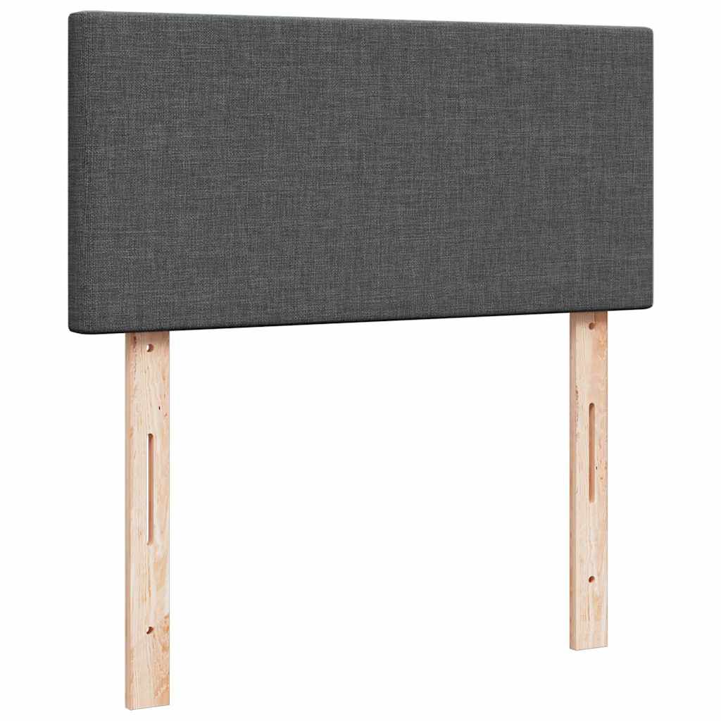 vidaXL Cadru de pat otoman cu saltele Gri închis 80x200cm țesătură