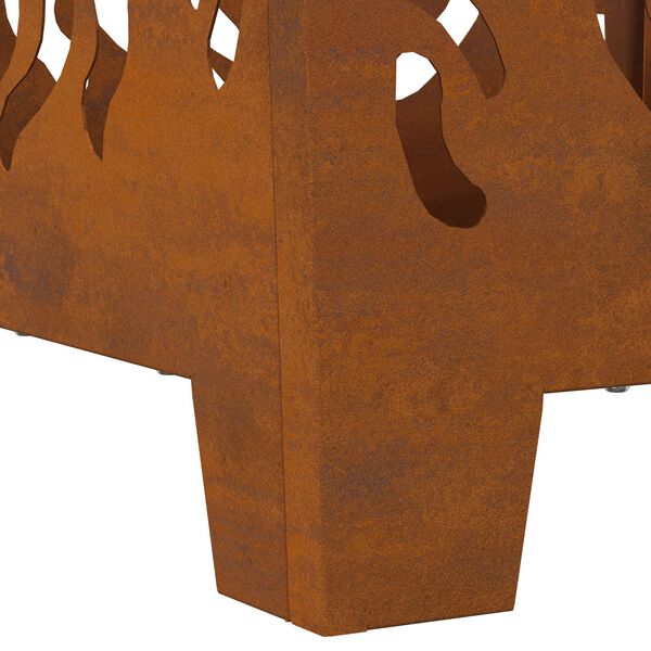 vidaXL Vatră de foc pătrată, 40x40x40 cm, oțel corten