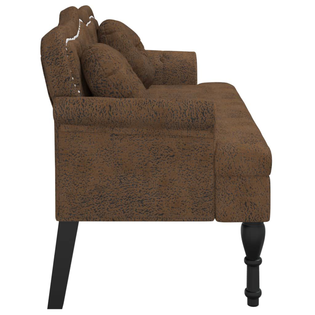 vidaXL Banchetă cu perne, maro, 120,5x65x75 cm, piele întoarsă eco