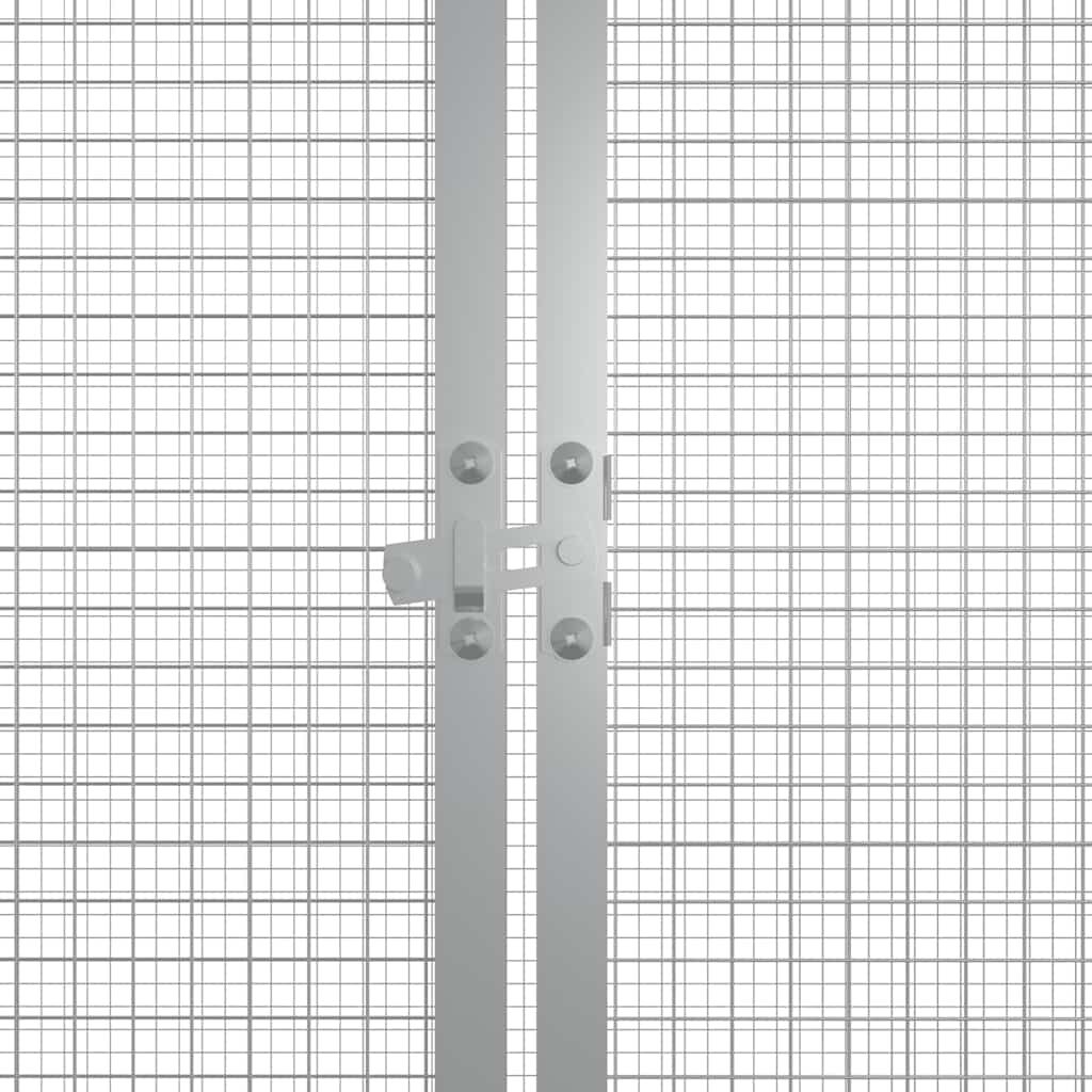 vidaXL Coteț pentru păsări, gri, 200x91x100 cm, oțel galvanizat