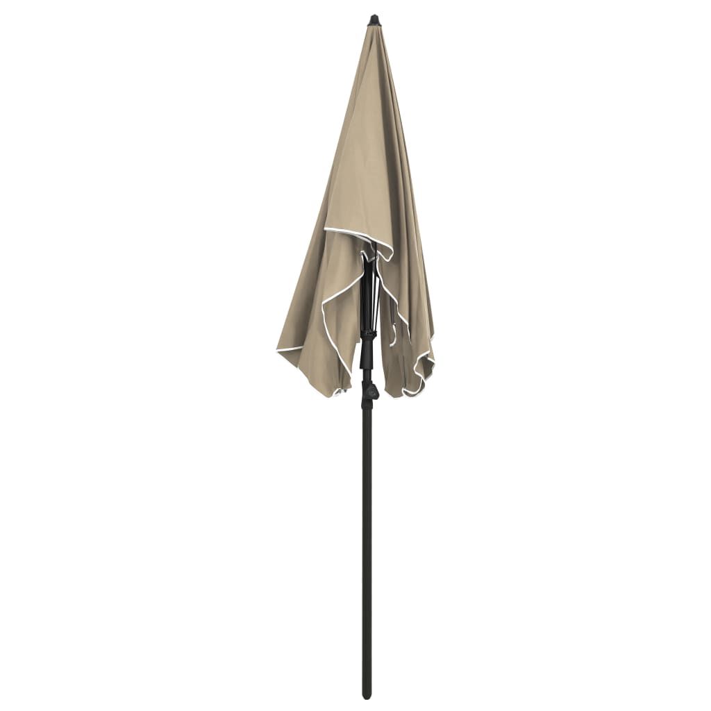 vidaXL Umbrelă de grădină cu stâlp, gri taupe, 200x130 cm