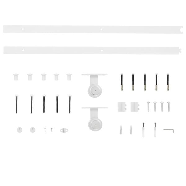 vidaXL Set feronerie pentru uși glisante, alb, 183 cm, oțel