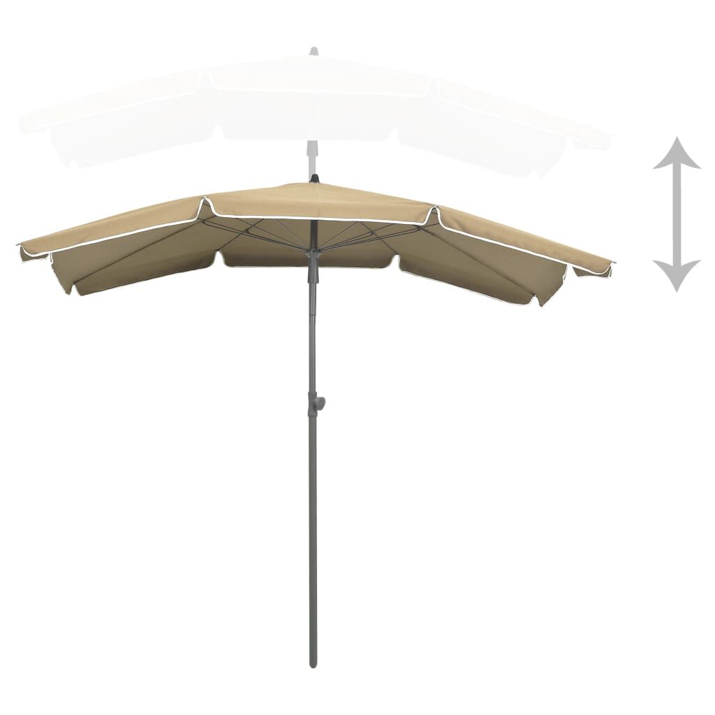 vidaXL Umbrelă de grădină cu stâlp, gri taupe, 200x130 cm