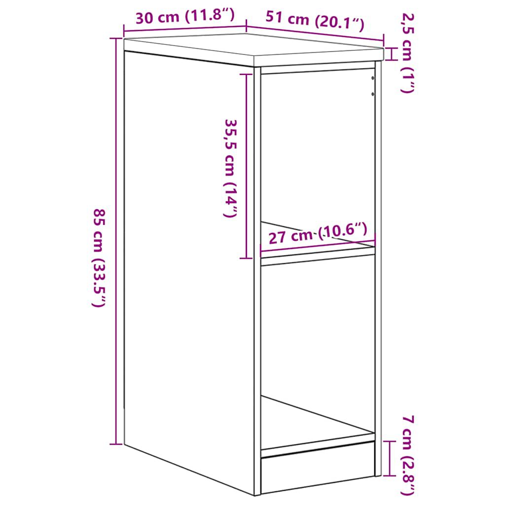 vidaXL Dulap depozitare garaj Stejar Sonoma 30x51x85 cm lemn masiv pin