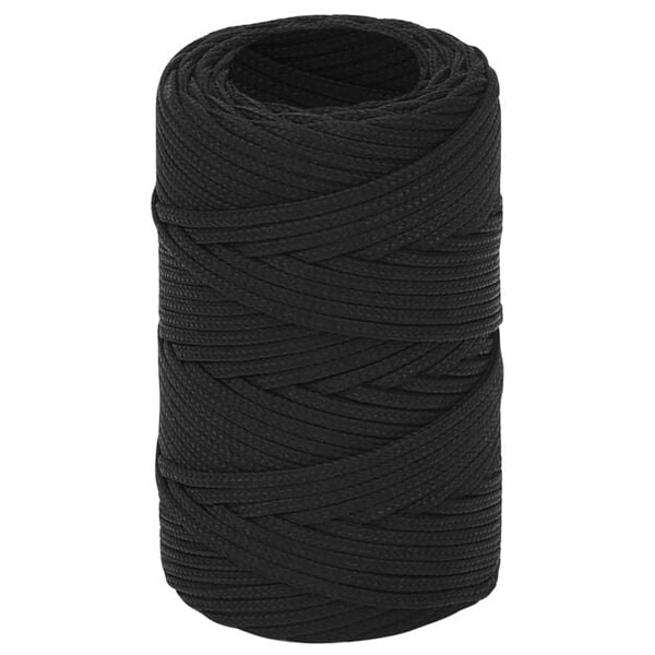 vidaXL Frânghie de barcă, negru complet, 2 mm, 25 m, polipropilenă