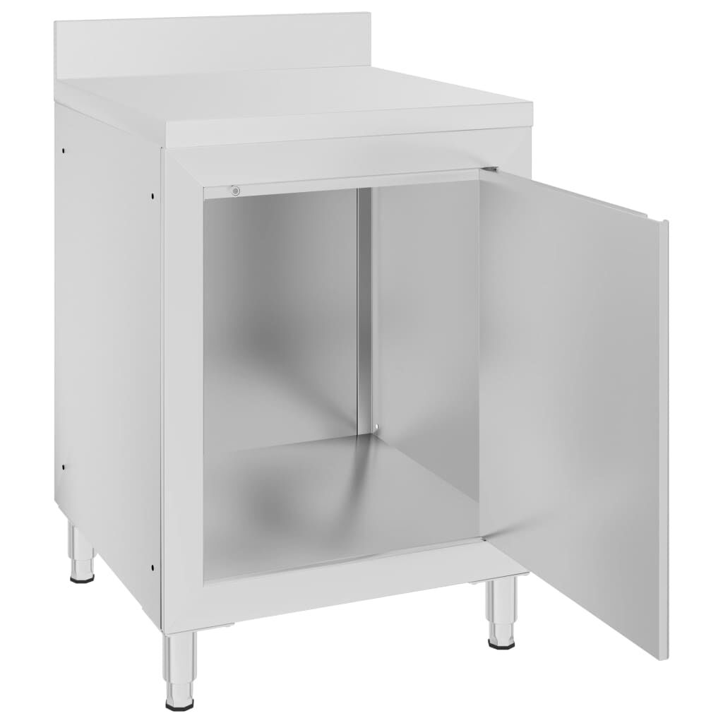 vidaXL Dulap comercial cu blat de lucru, 60x60x96 cm, oțel inoxidabil