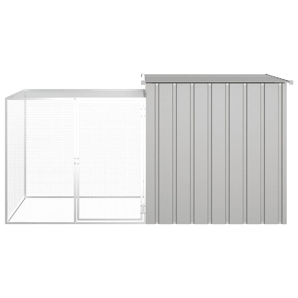 vidaXL Coteț pentru păsări, gri, 200x91x100 cm, oțel galvanizat